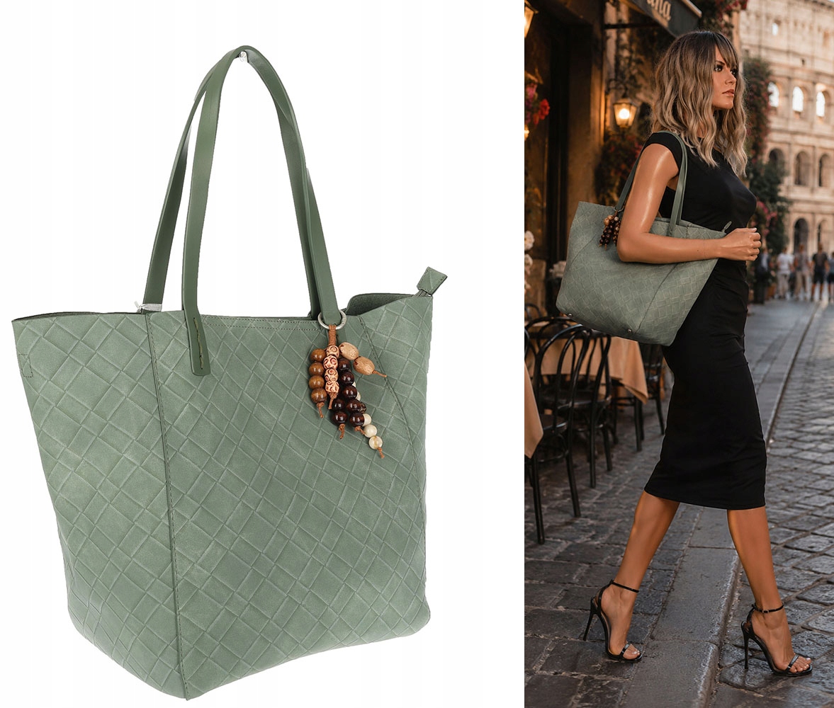 Dámská kabelka Tommasini A4 přes rameno velká shopper NO3793 Zelená