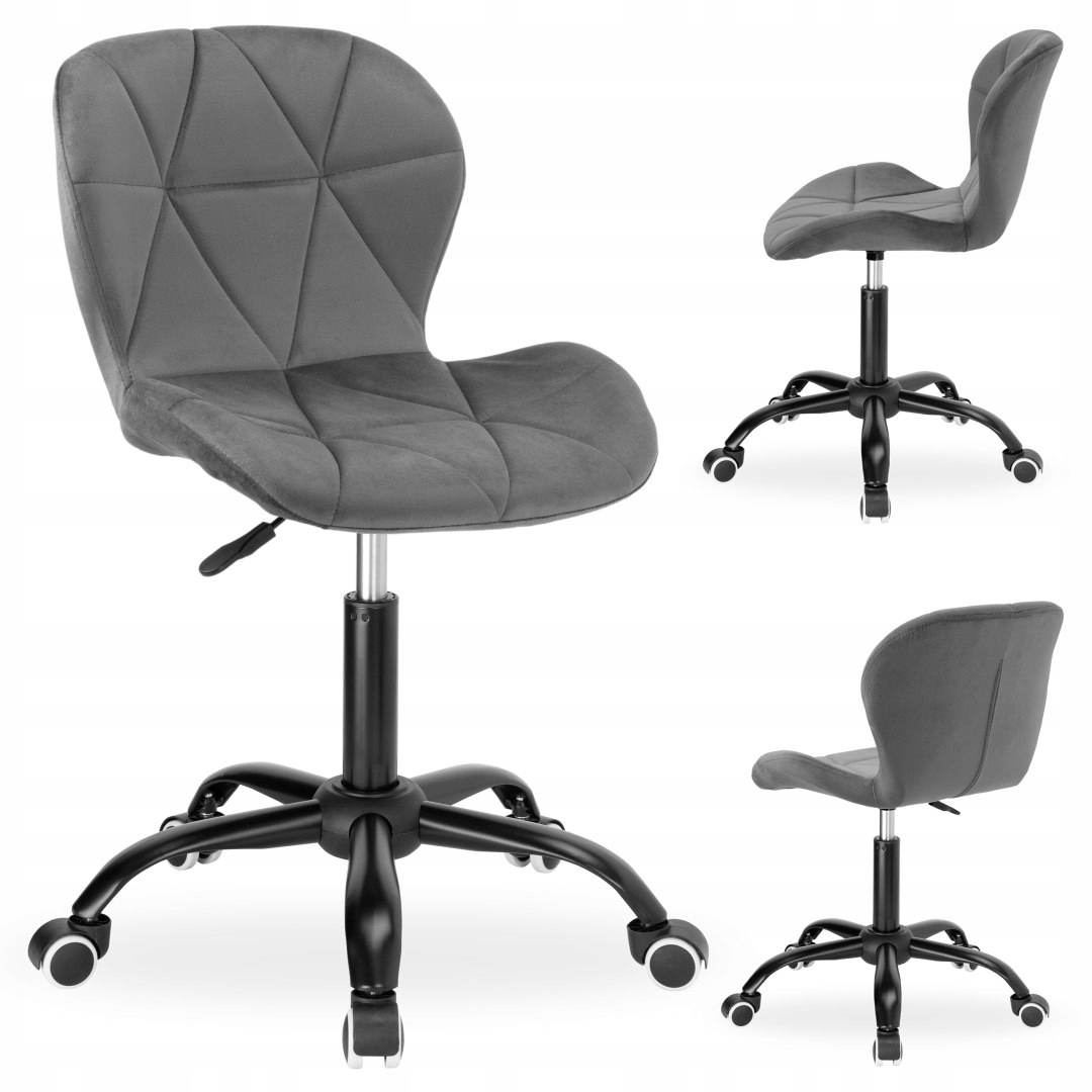 Otočné křeslo na kolečkách Spiner Black grafitový samet