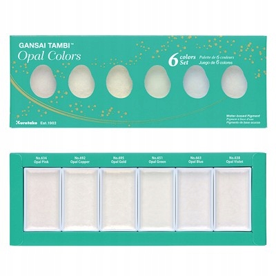 Akvarelové barvy Gansai Tambi, Opal Colors, 6 kol.