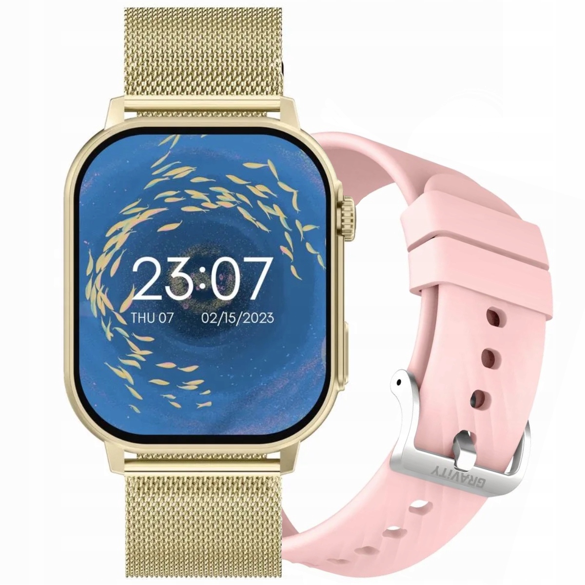 Gravity GT15-7 zlato-růžové chytré hodinky pro hovory