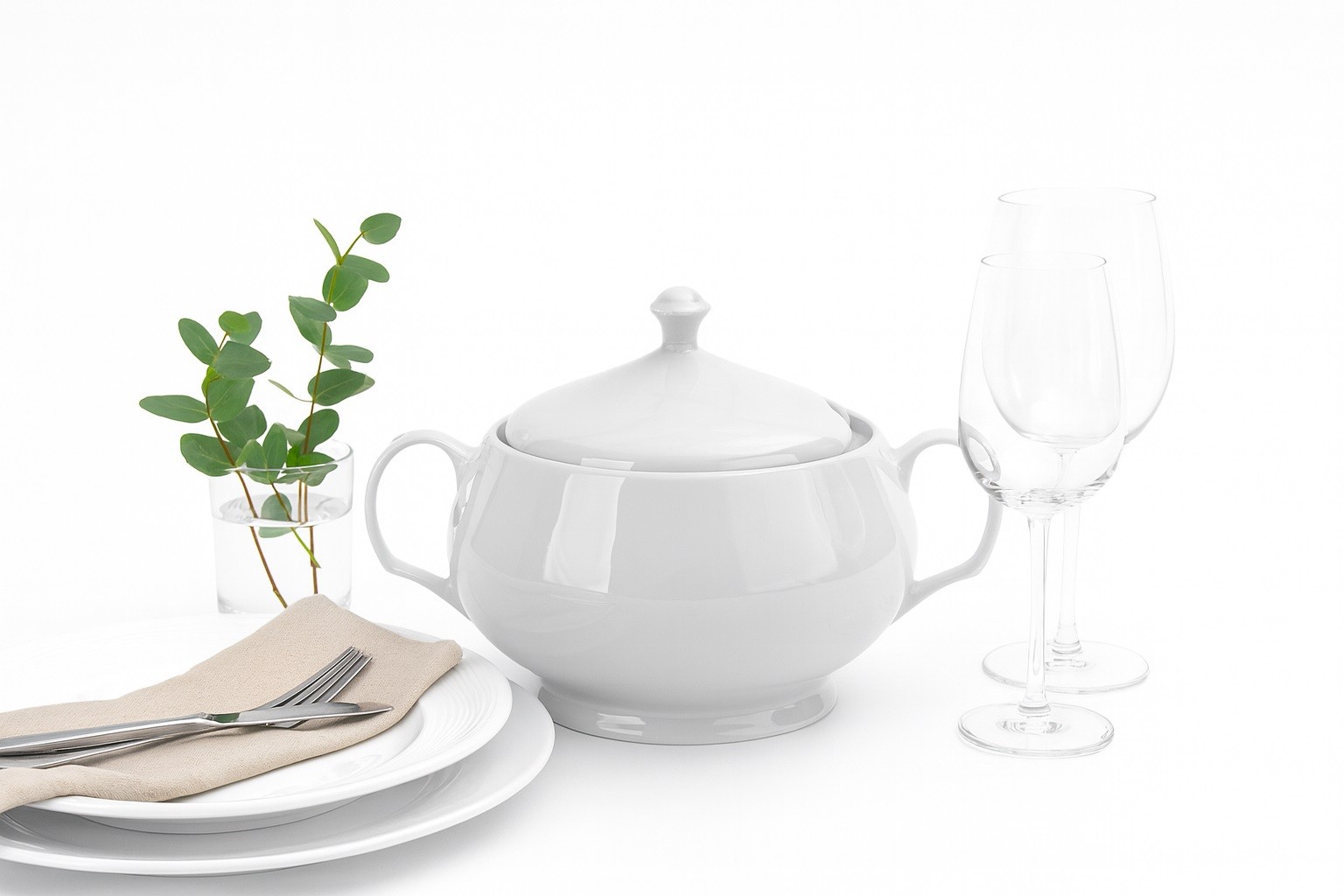 Váza 3 l bílá s víkem