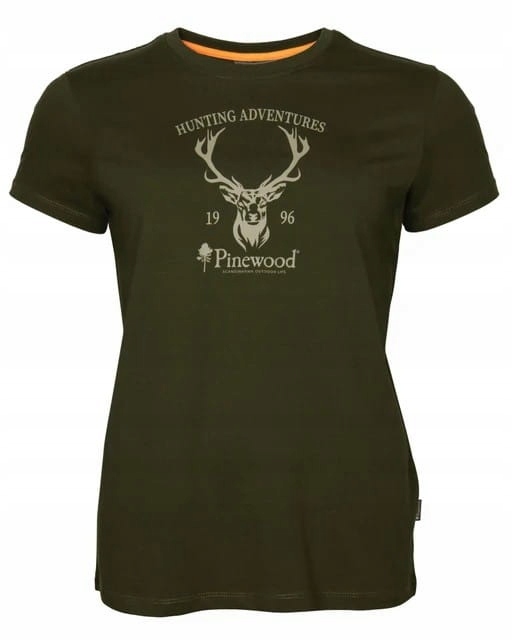 Damski T-Shirt koszulka myśliwska Pinewood Red Deer 3452 Green M