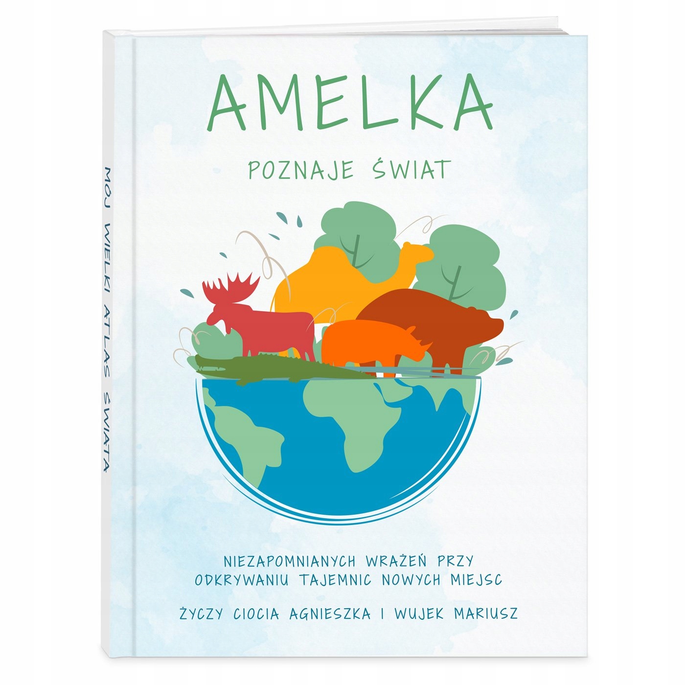 ATLAS DLA DZIECI NA URODZINY DLA NIEJ NIEGO NADRUK