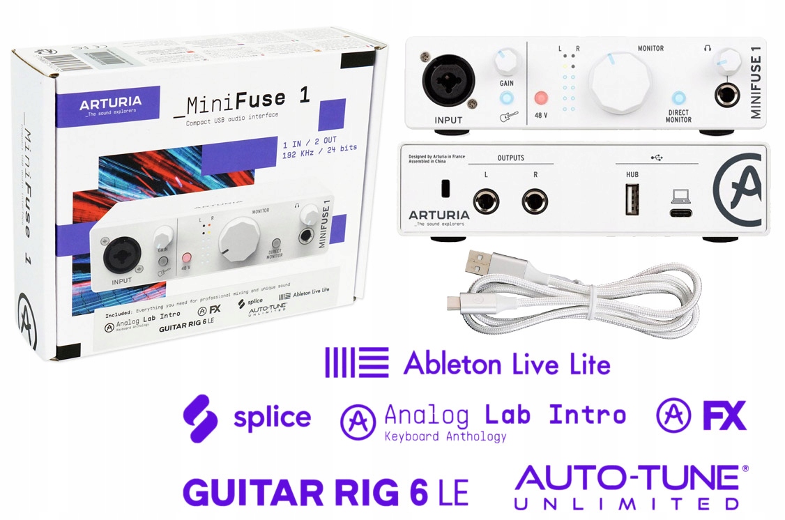 ARTURIA MiniFuse 1 WH Interfejs Audio USB Biały pakiet oprogramowania