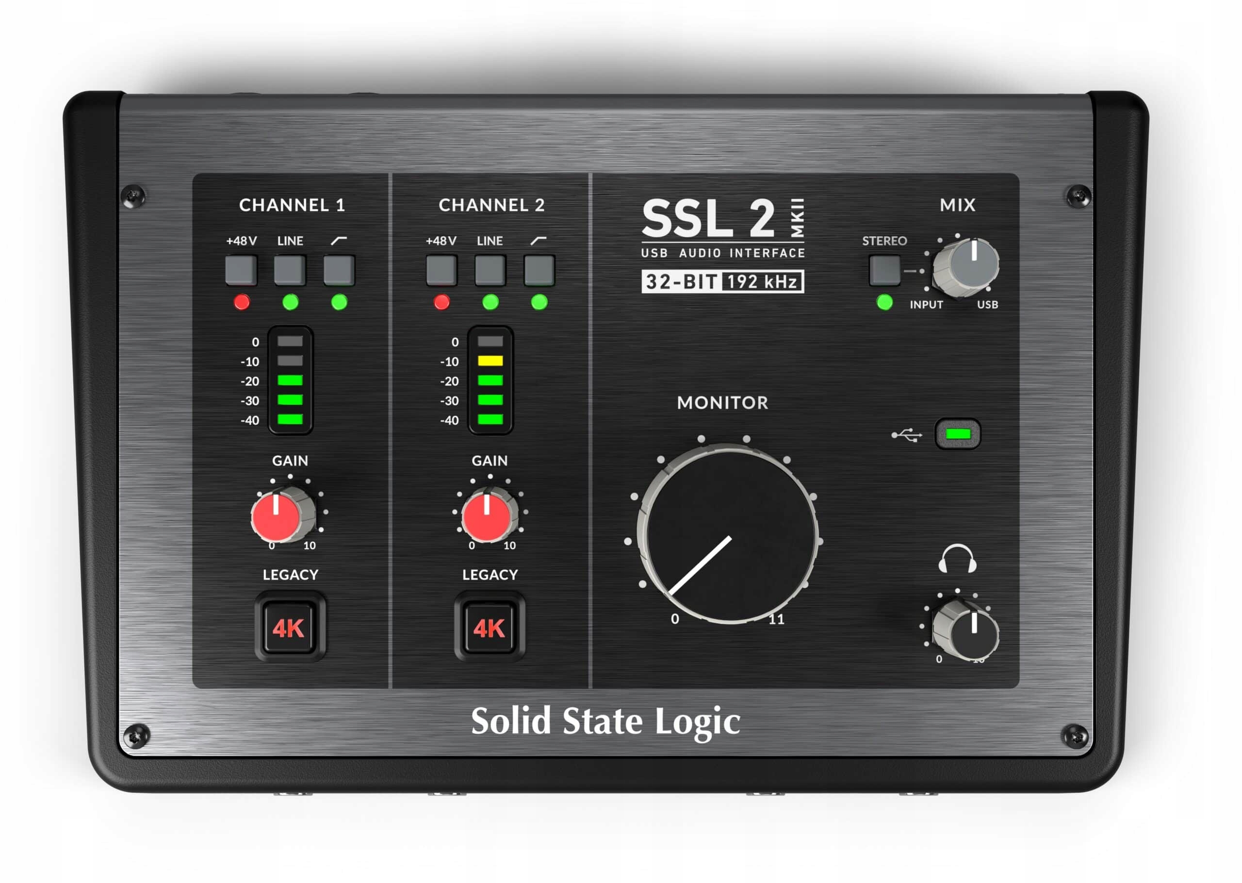 Ssl 2 Mkii profesionální audio rozhraní Usb pro nahrávání, 32-bit, 2 vstupy/2 výstupy