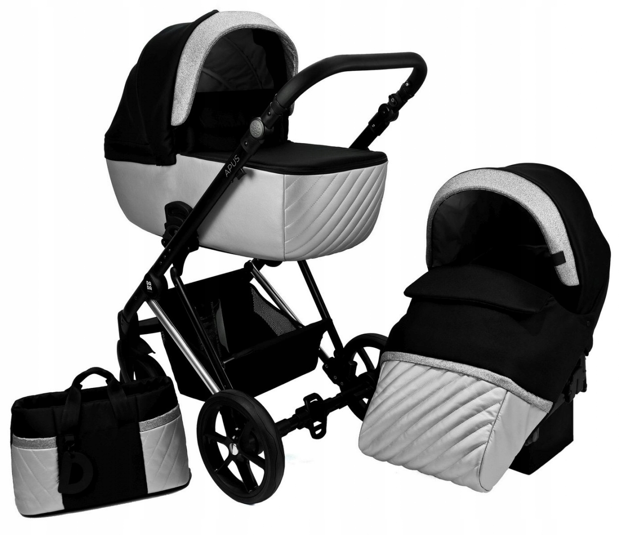 APUS CHIC 2w1 Dada Prams wózek dziecięcy - Silver