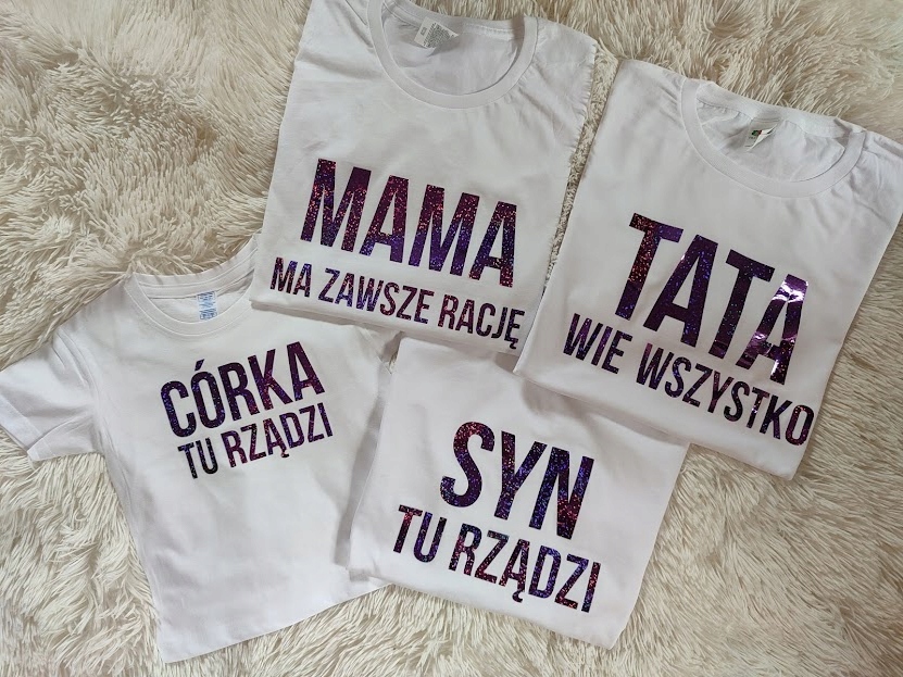

Zestaw Koszulek Dla Rodziny Mama Tata Córka Syn