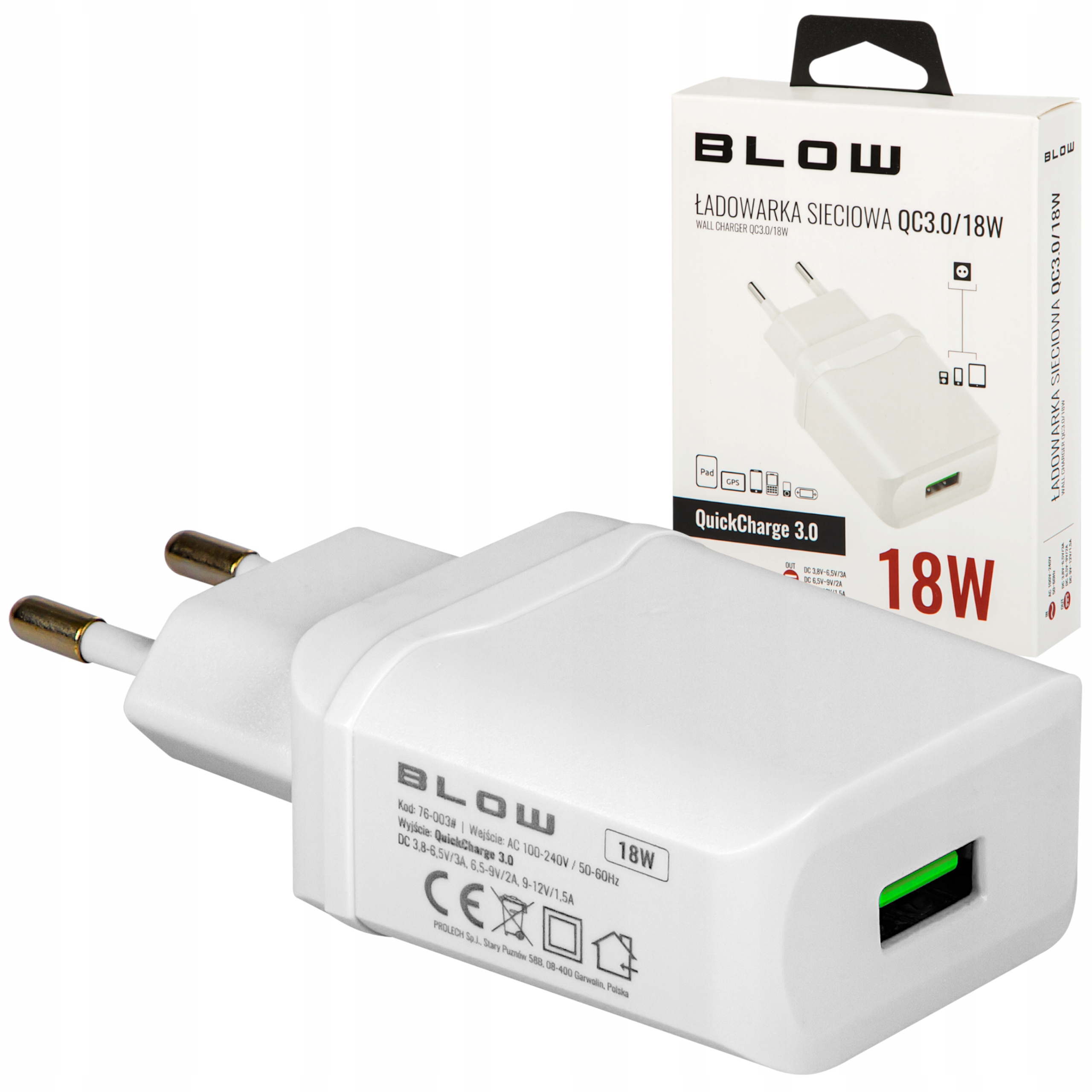 

Ładowarka sieciowa Blow Usb szybka Qc 3.0 18W