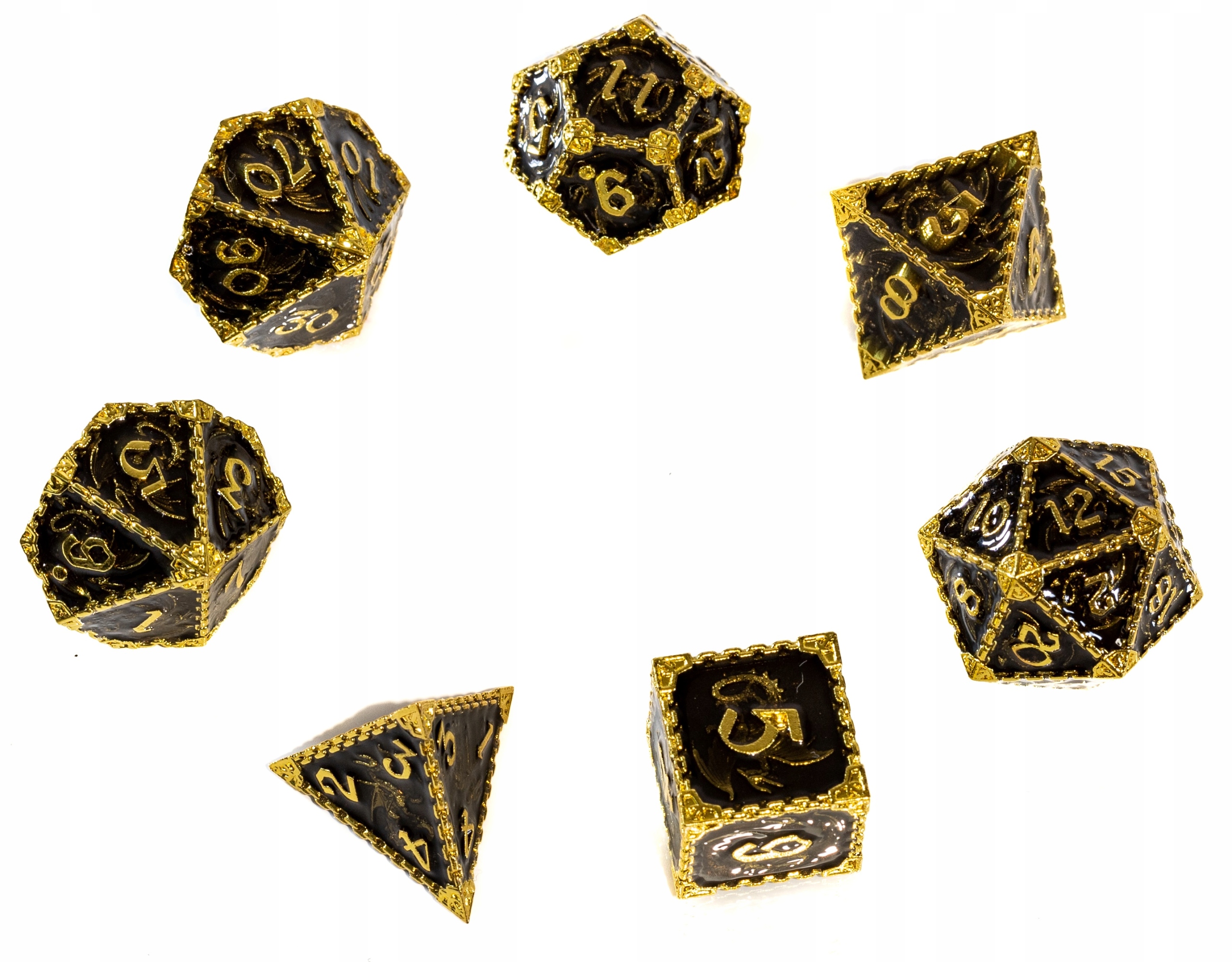 SMOCZA KRYJÓWKA ZESTAW 7 METALOWYCH KOŚCI RPG Nazwa Smocza kryjówka