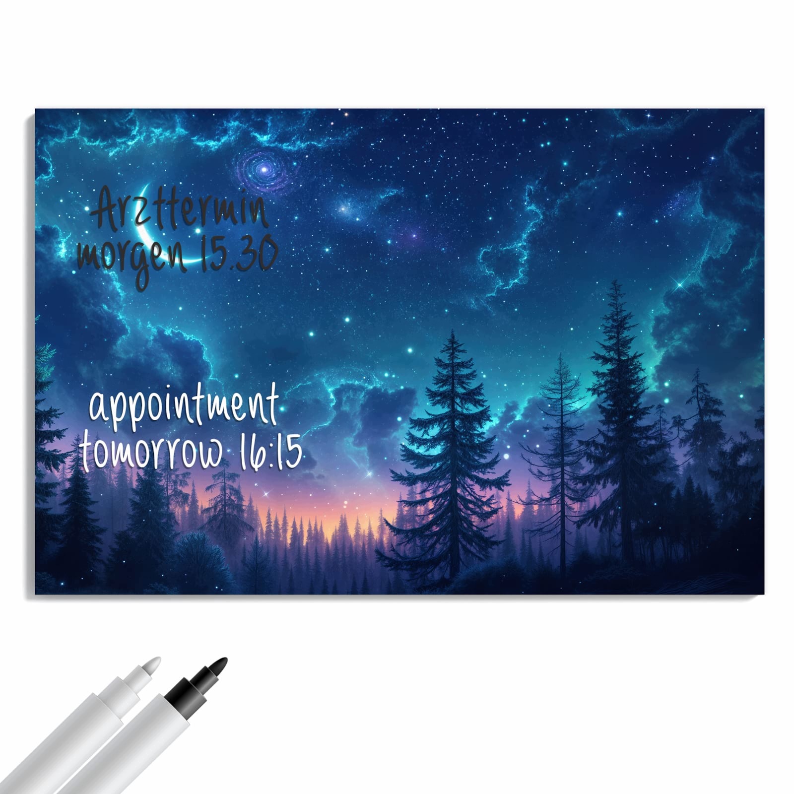 Magnetická tabule Noční obloha Les 60 × 40 cm
