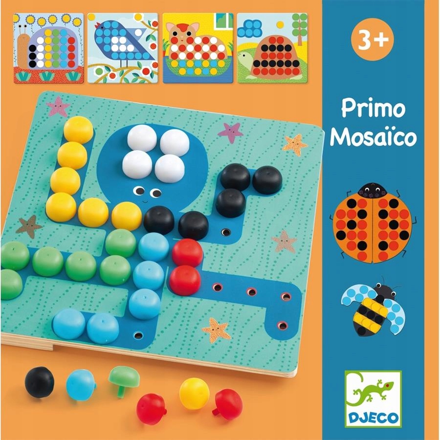 

Mozaika Primo kolorowe obrazki gwoździki Djeco 3+