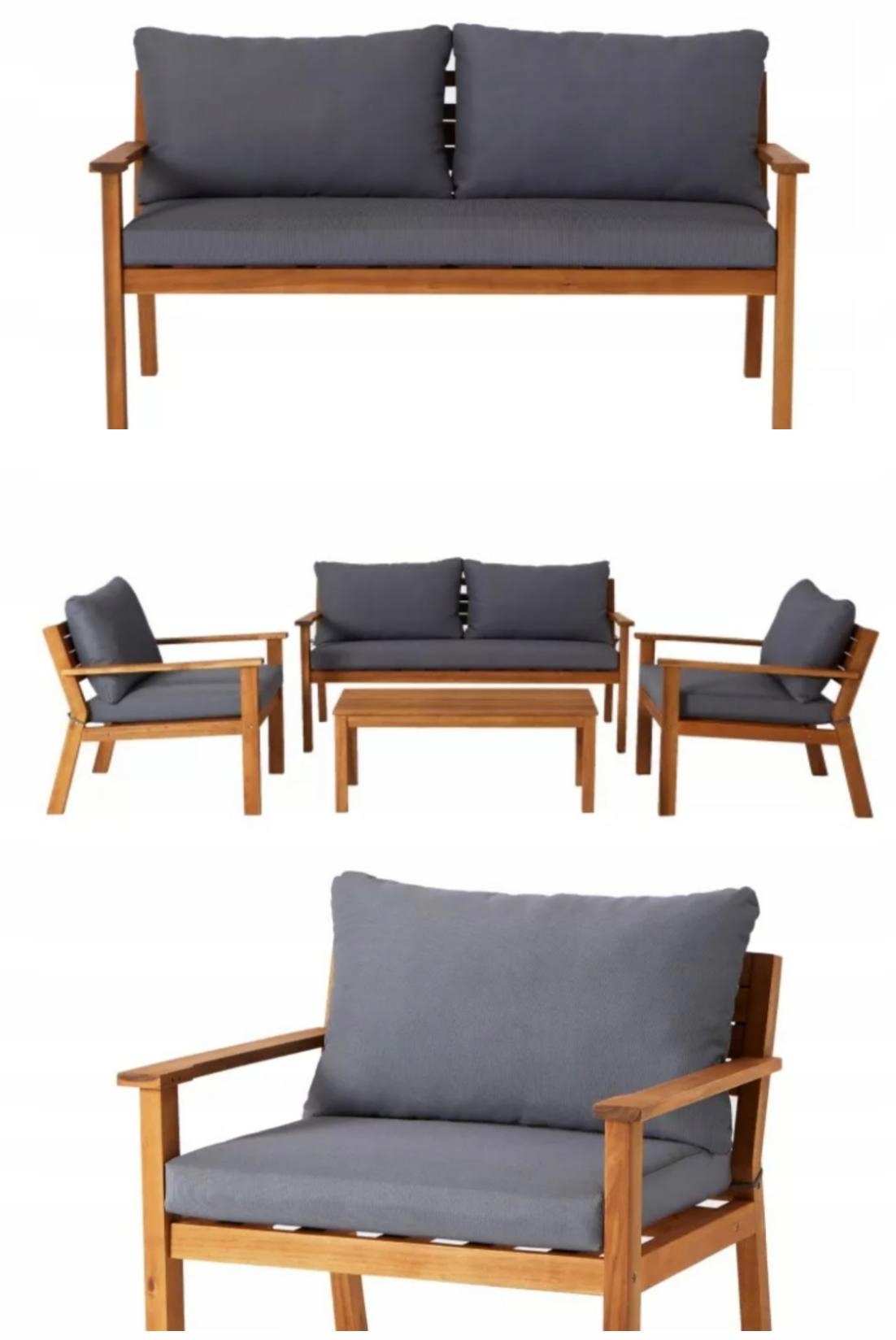 КОМПЛЕКТ САДОВИХ ТЕРАСНИХ МЕБЛІВ З ДЕРЕВИНИ АКАЦІЇ