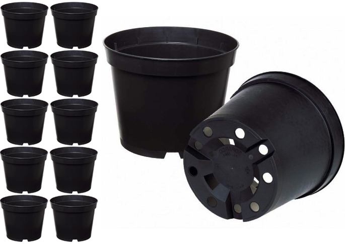

10x Doniczka Produkcyjna Okrągła Czarna Ø 13cm 1L