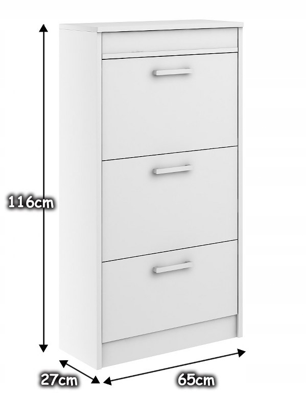 SZAFKA NA BUTY ALASKA 13 BIAŁA UCHYLNA PRZEDPOKÓJ Głębokość mebla 27 cm