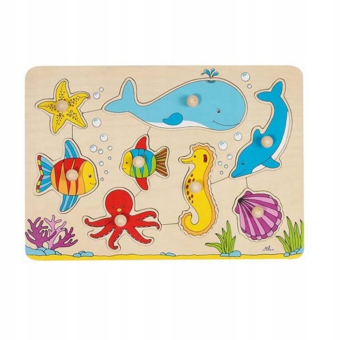 

Goki 57632 Drewniane Puzzle Z Uchwytami Morskie