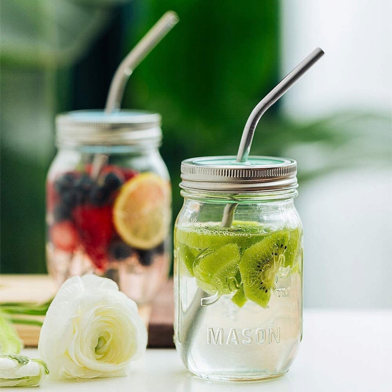 V3 SŁOMKI RURKI PICIA WIELORAZOWE METAL CZYŚCIK 3s Długość 21.5 cm