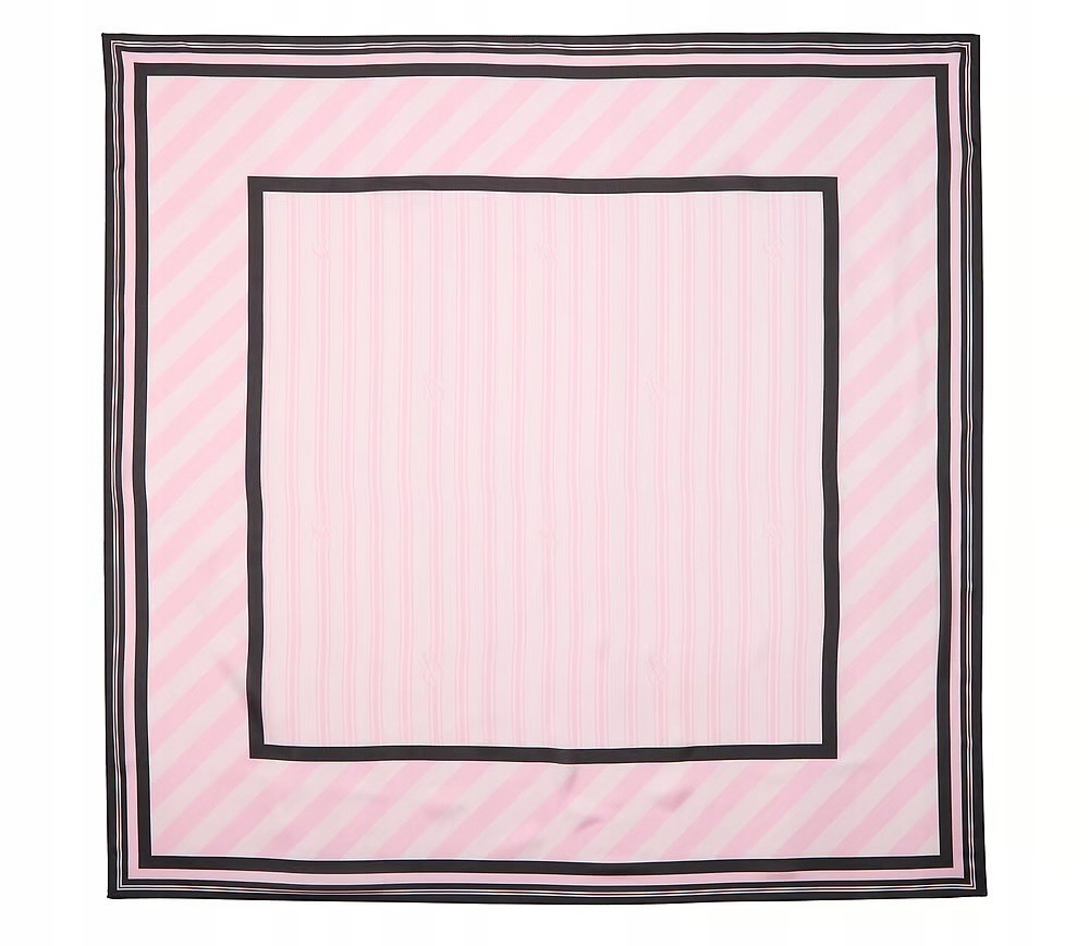 Saténový šátek Victoria’s Secret růžový s proužky 90x90 cm