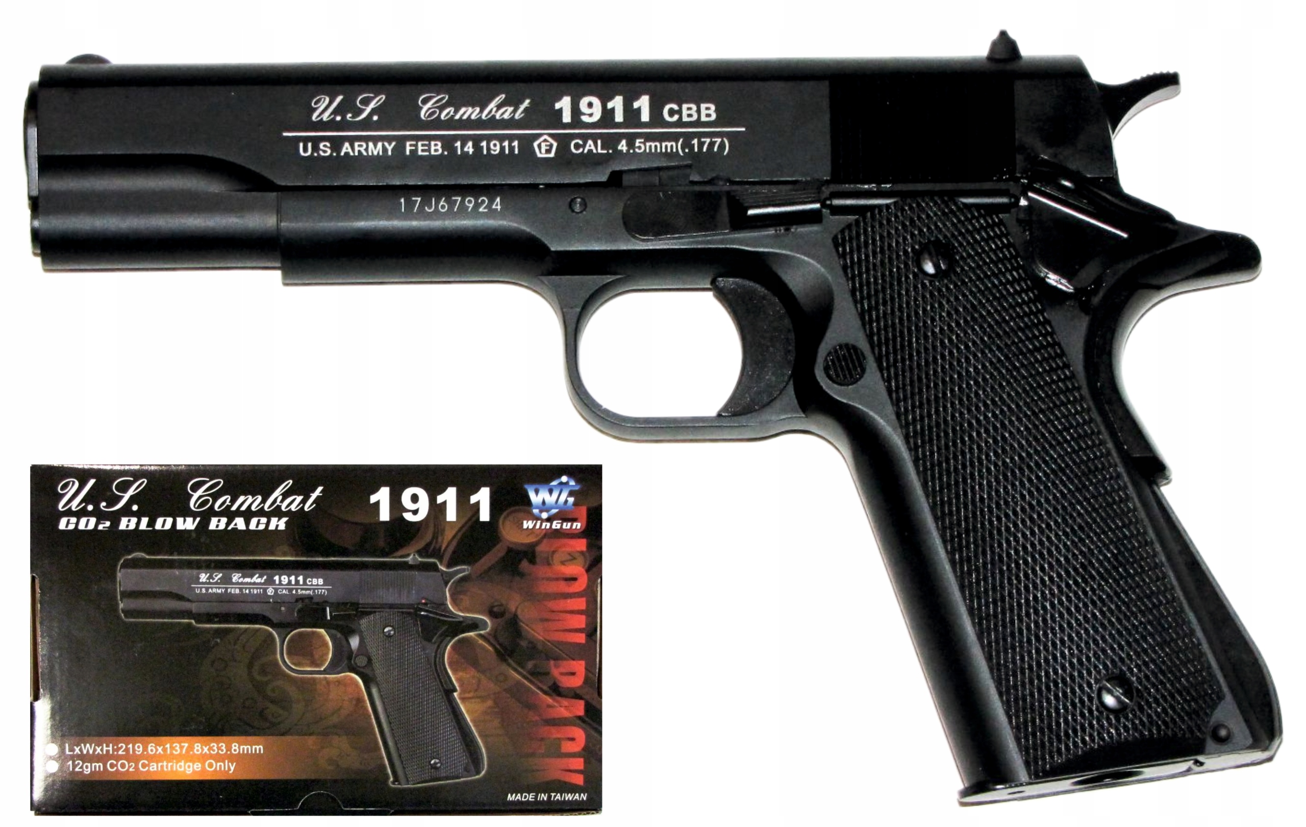 Pistolet Wiatrówka Us Combat Cbb C1911 CO2 Fm