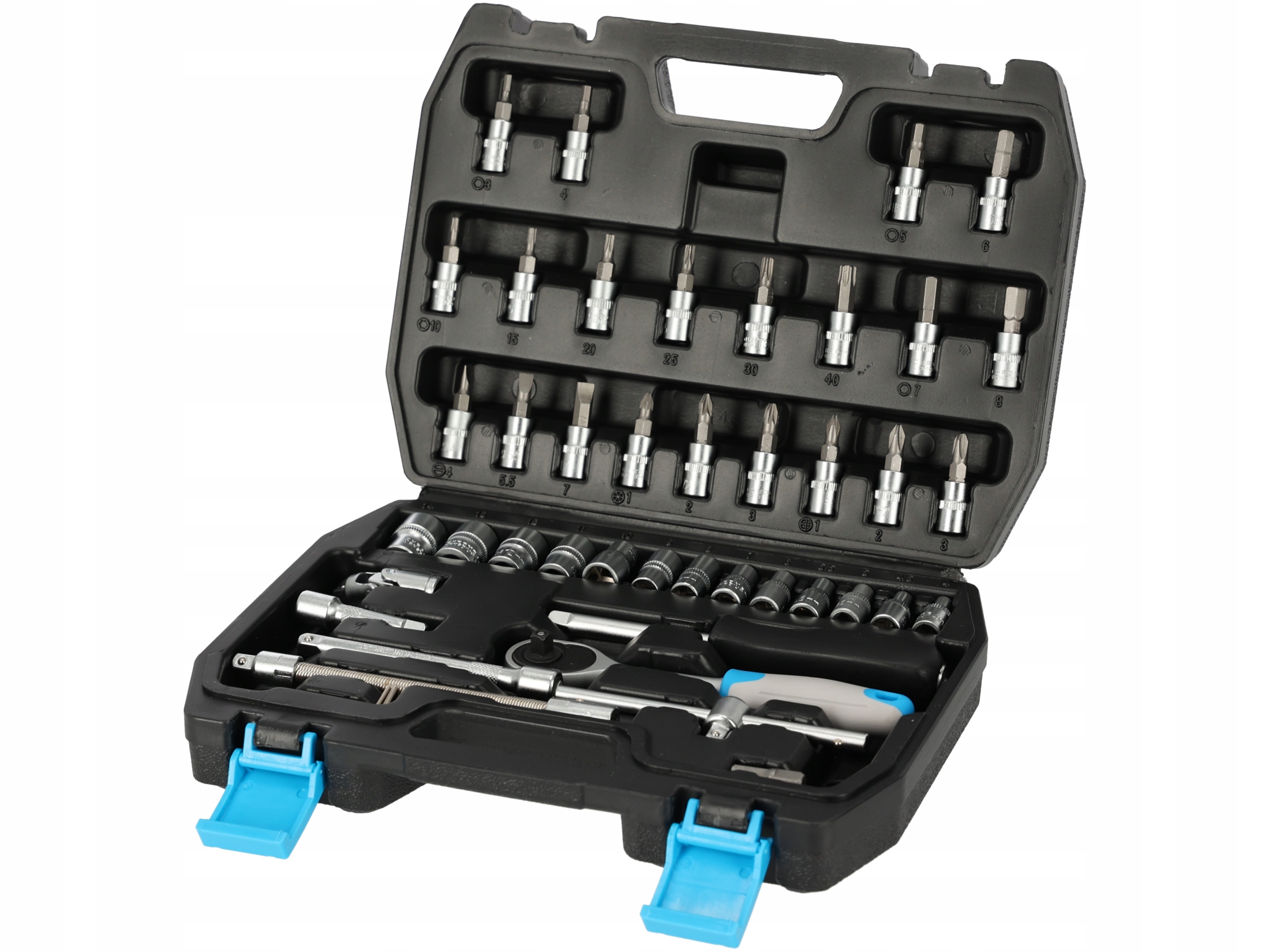 Zestaw KLUCZE NASADOWE 1/4 grzechotka 46 el. MEGA EAN (GTIN) 5903755580467