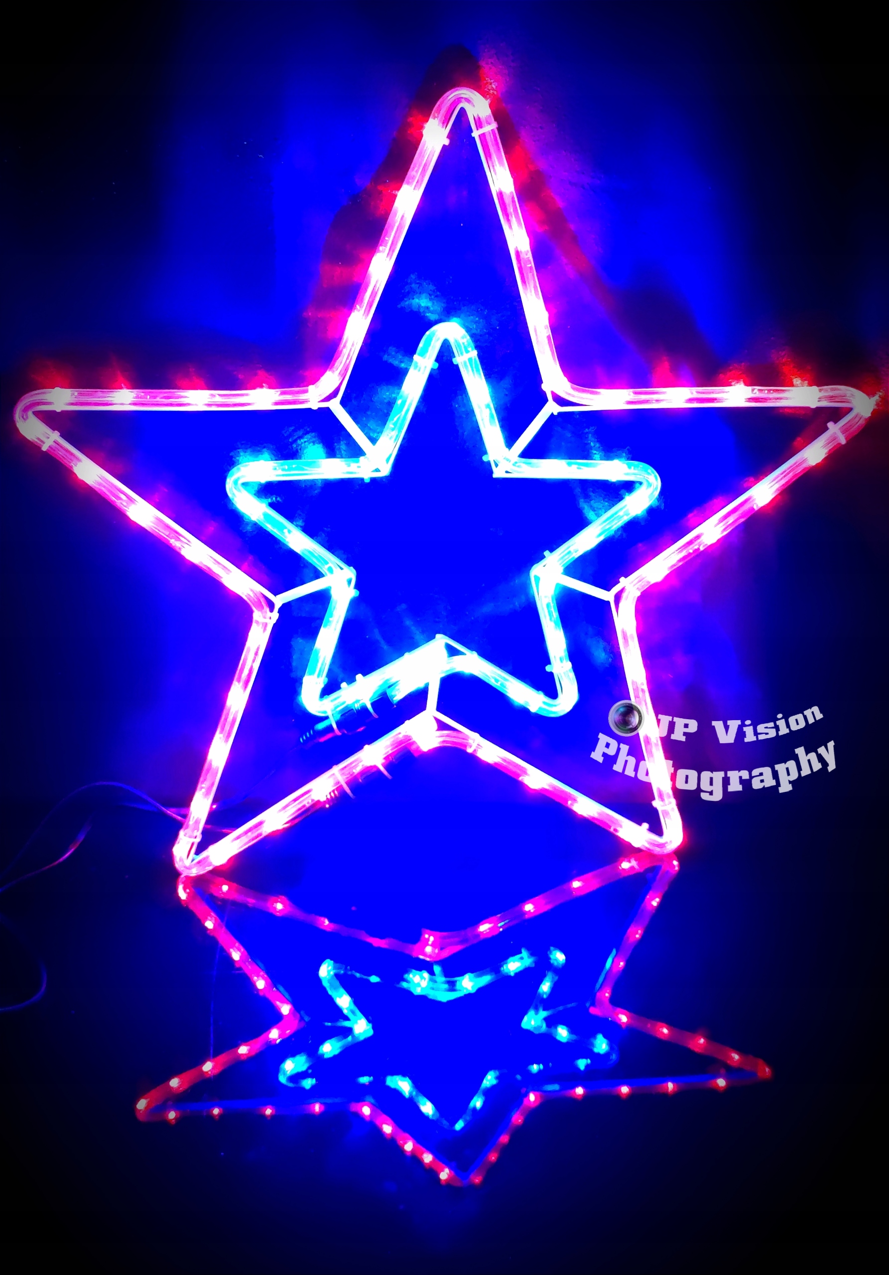 

Gwiazda Ozdoba Led Czerwony Niebieski Lampki