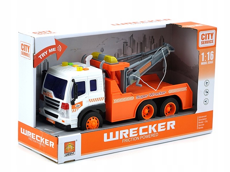 Auto ciężarowe z holownikiem napęd 32x18x11,5cm