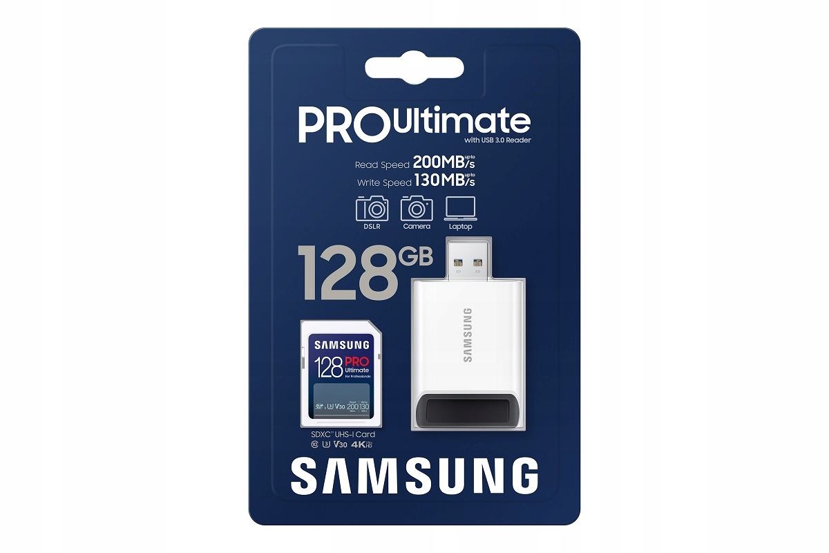 Karta pamięci Samsung SD PRO Ultimate 128GB MB-MY128S z czytnikiem Format karty SD