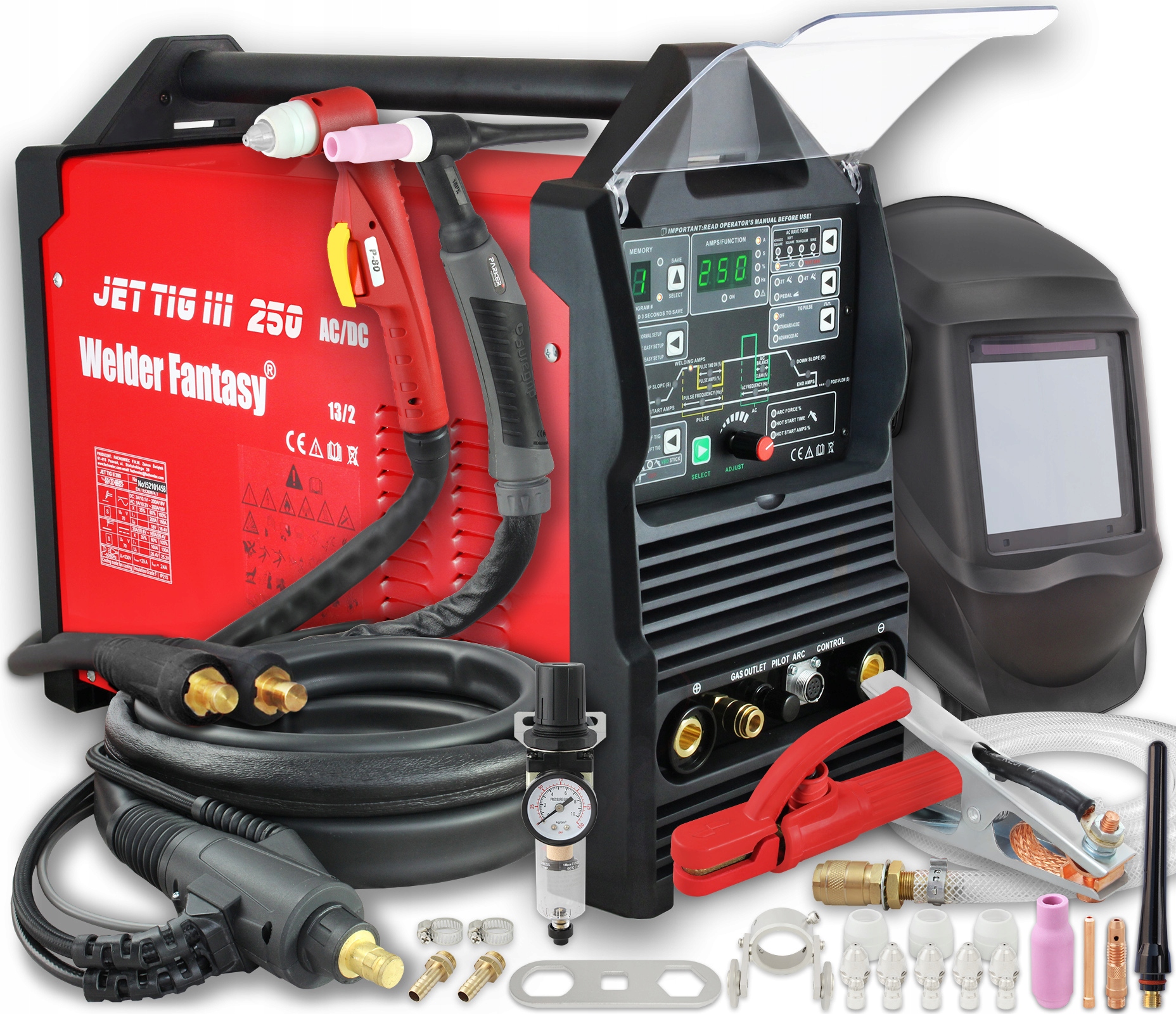 Tig плазмовий зварювальний апарат JET III 250 AC / DC маска 990t