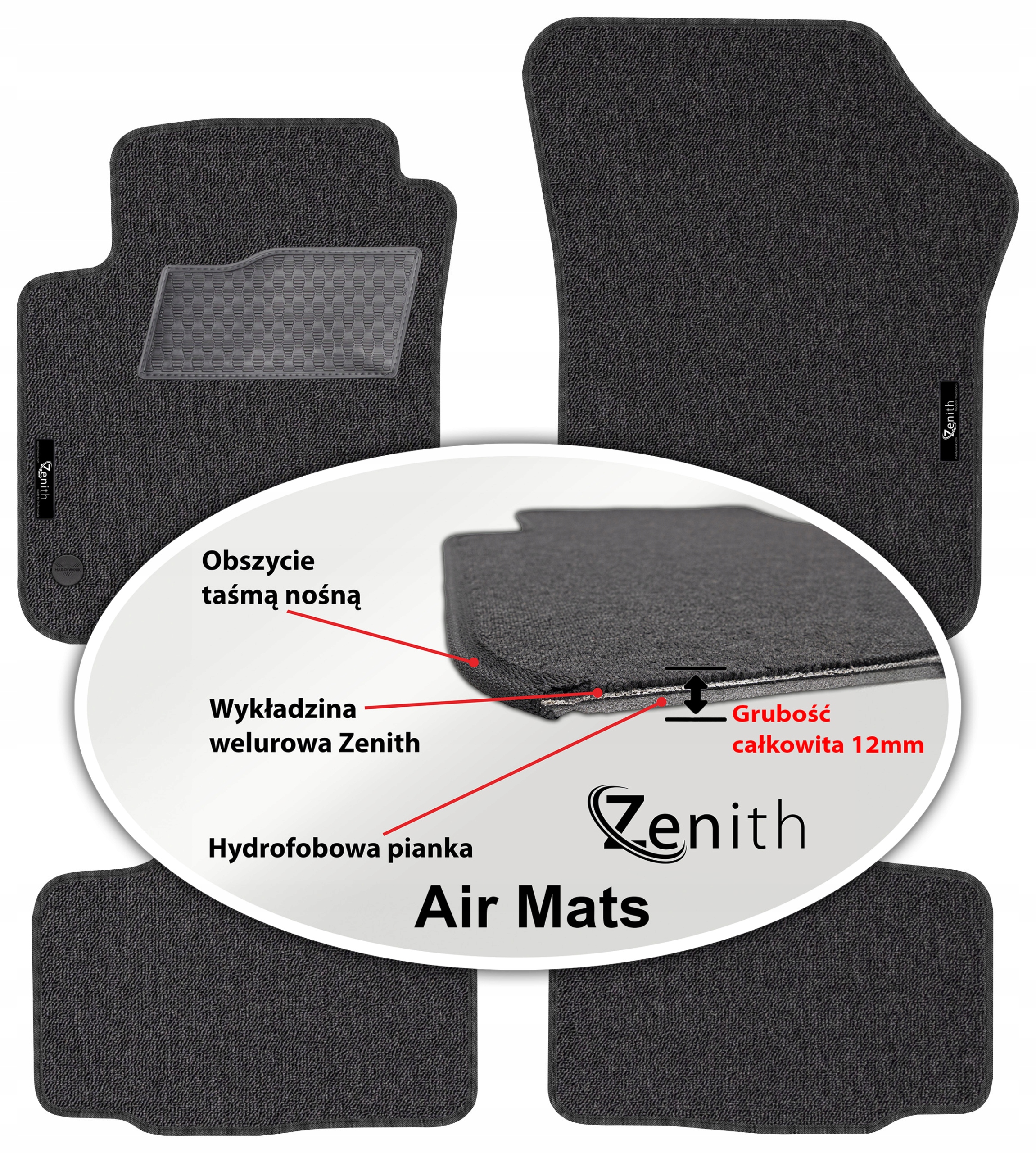 Vw Up 2012-2020 Velurové koberce do auta Zenith Air Mats
