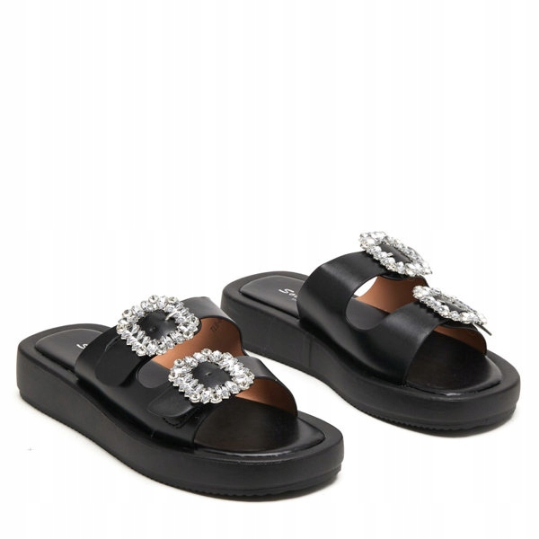 

TL8-80 Czarne Klapki Damskie Eko Skóra Azazel 39