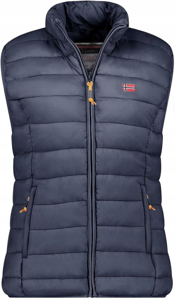 Geographical Norway Dámská Prošívaná Vesta Tmavě Modrá S Kapucí XXL 6EA