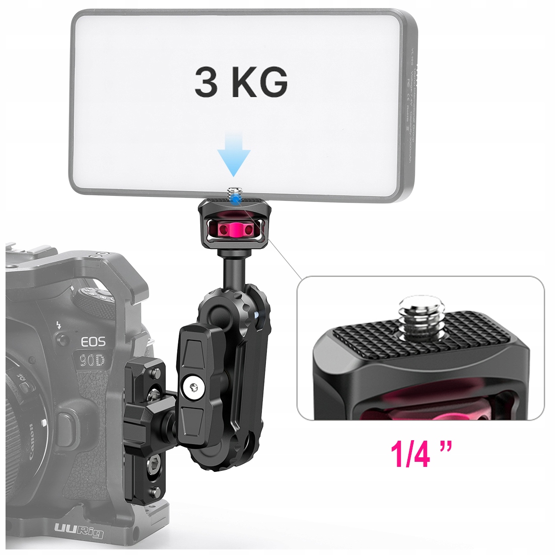 Ramię Uchwyt Mocowanie Magic Arm 1/4" NATO ULANZI R103 Rodzaj inny