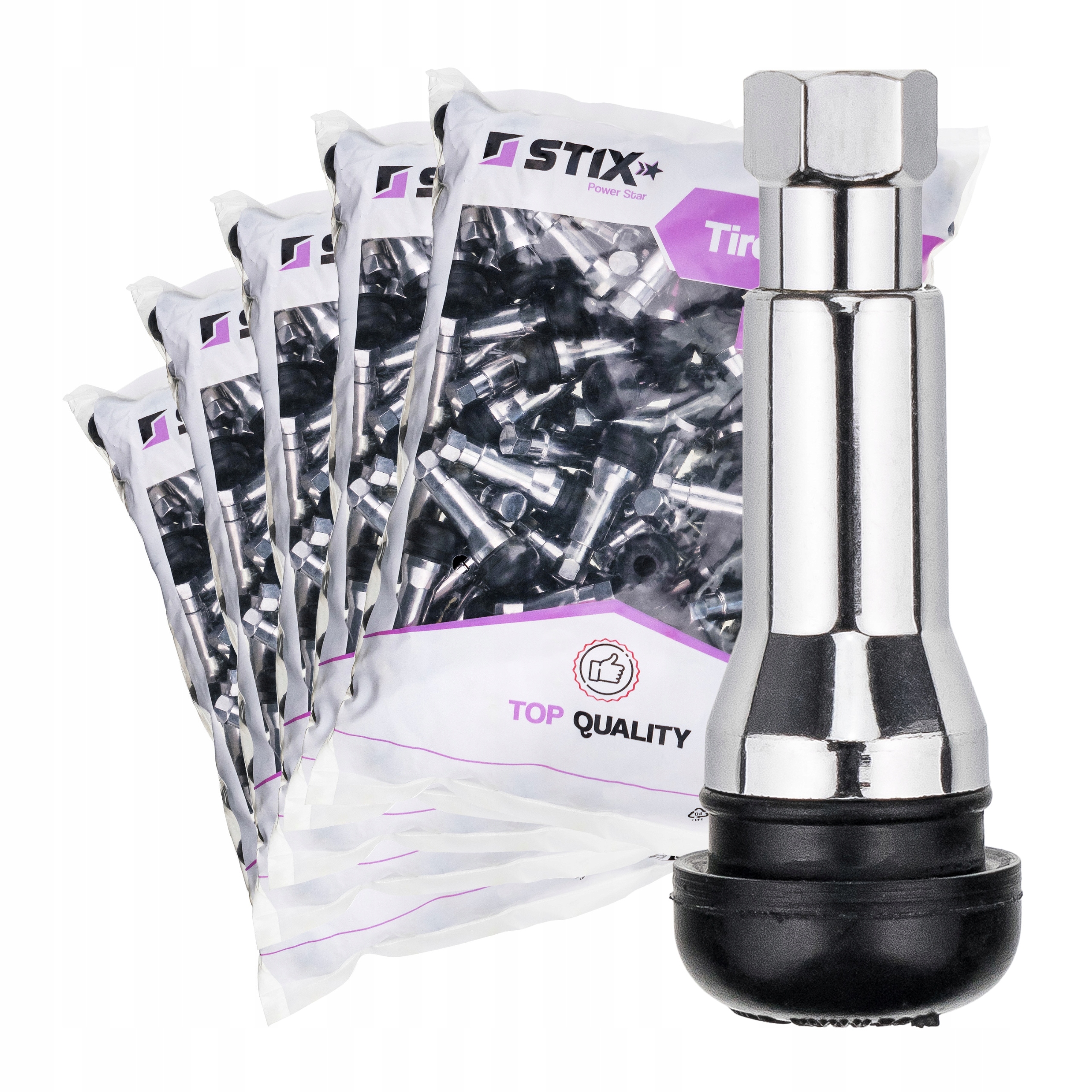 Ventily pro kola hliníkových ráfků Chrom Tr 414 Ac-p Abs Stix 500 ks