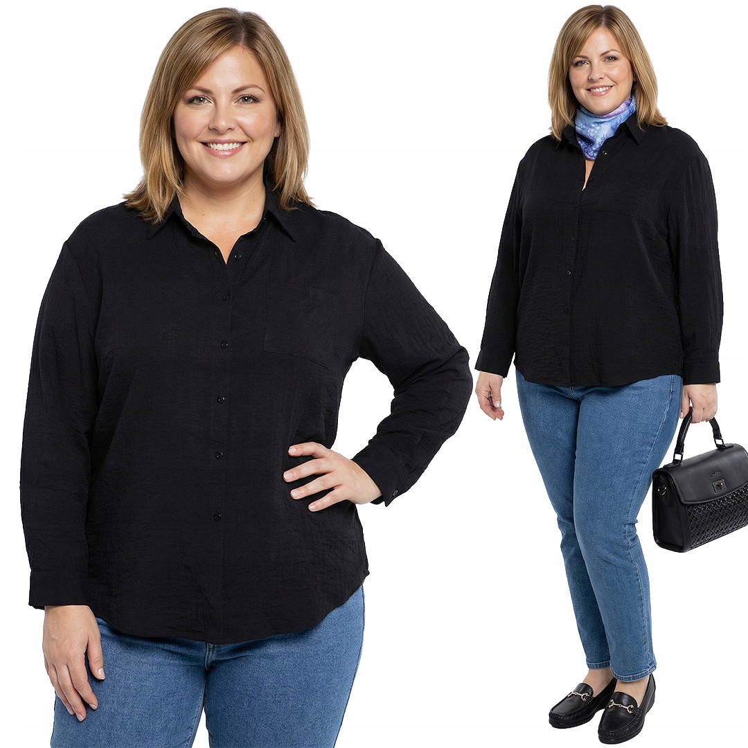 Černá košile plus size velikost 54