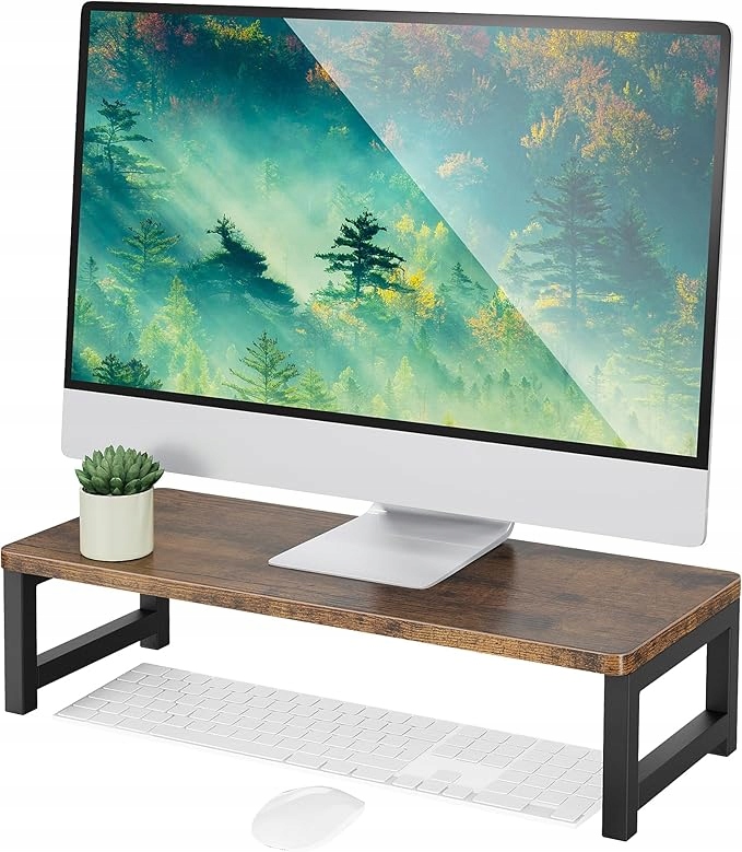 Stojan na monitor ve vintage stylu, dřevěný, 55 x 23 x 14 cm, Oropy