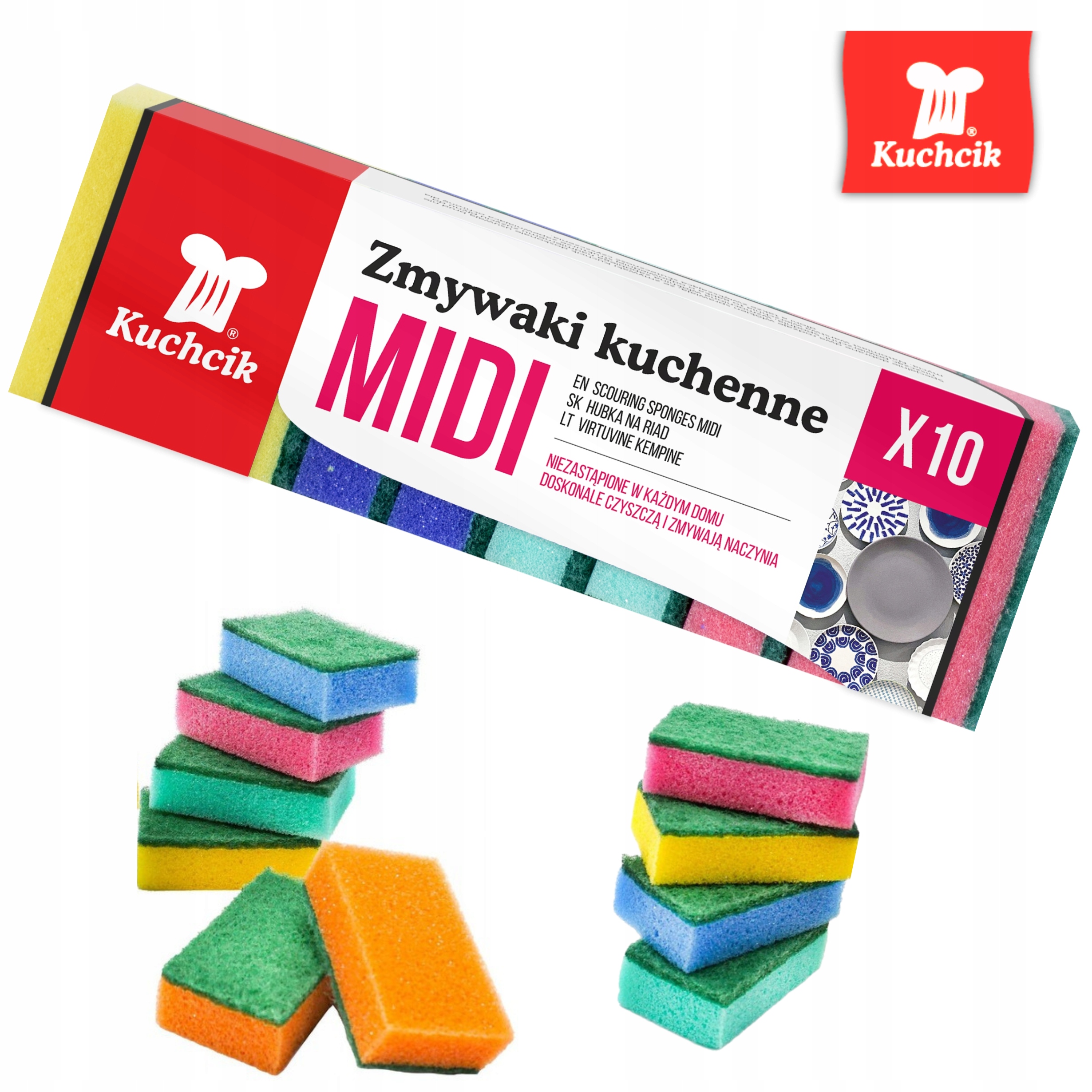 

Zmywaki Kuchenne midi wielokolorowe 10 szt Kuchcik