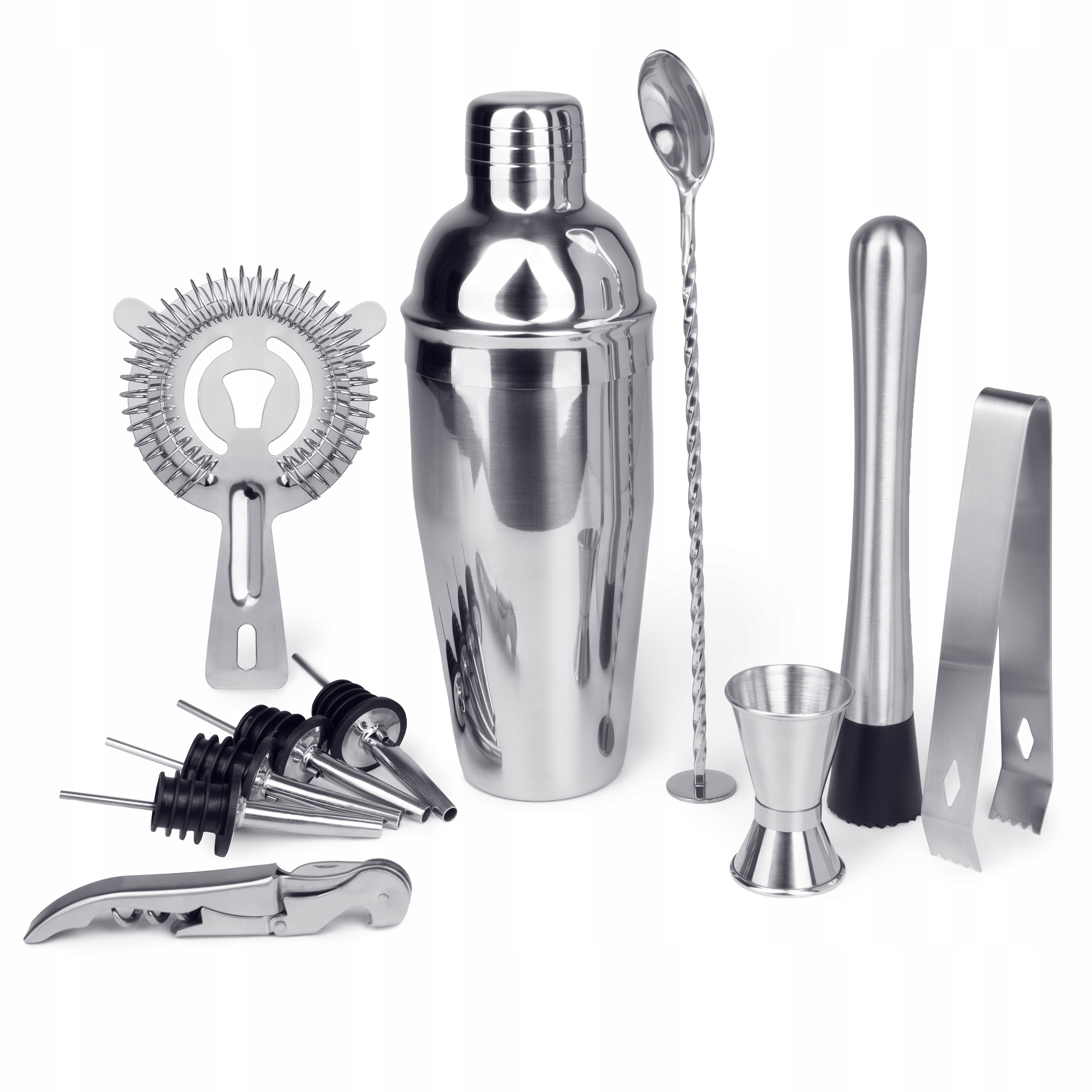 Zestaw barmański do drinków shaker 750 ml muddler jigger łyżka stojak 12 el Producent DrinkMaker