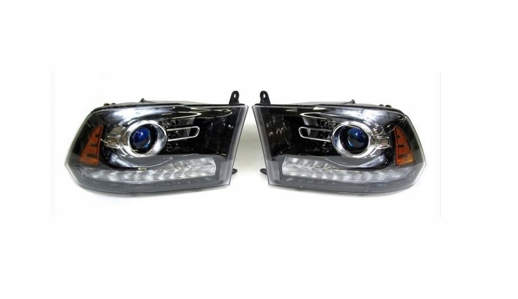 DODGE РЭМ 2013-2018 ФАРА ПРАВА +ЛЕВА BLACK LED ЛИНЗА КОМПЛЕКТ ОРЕЛ ГЛАЗА