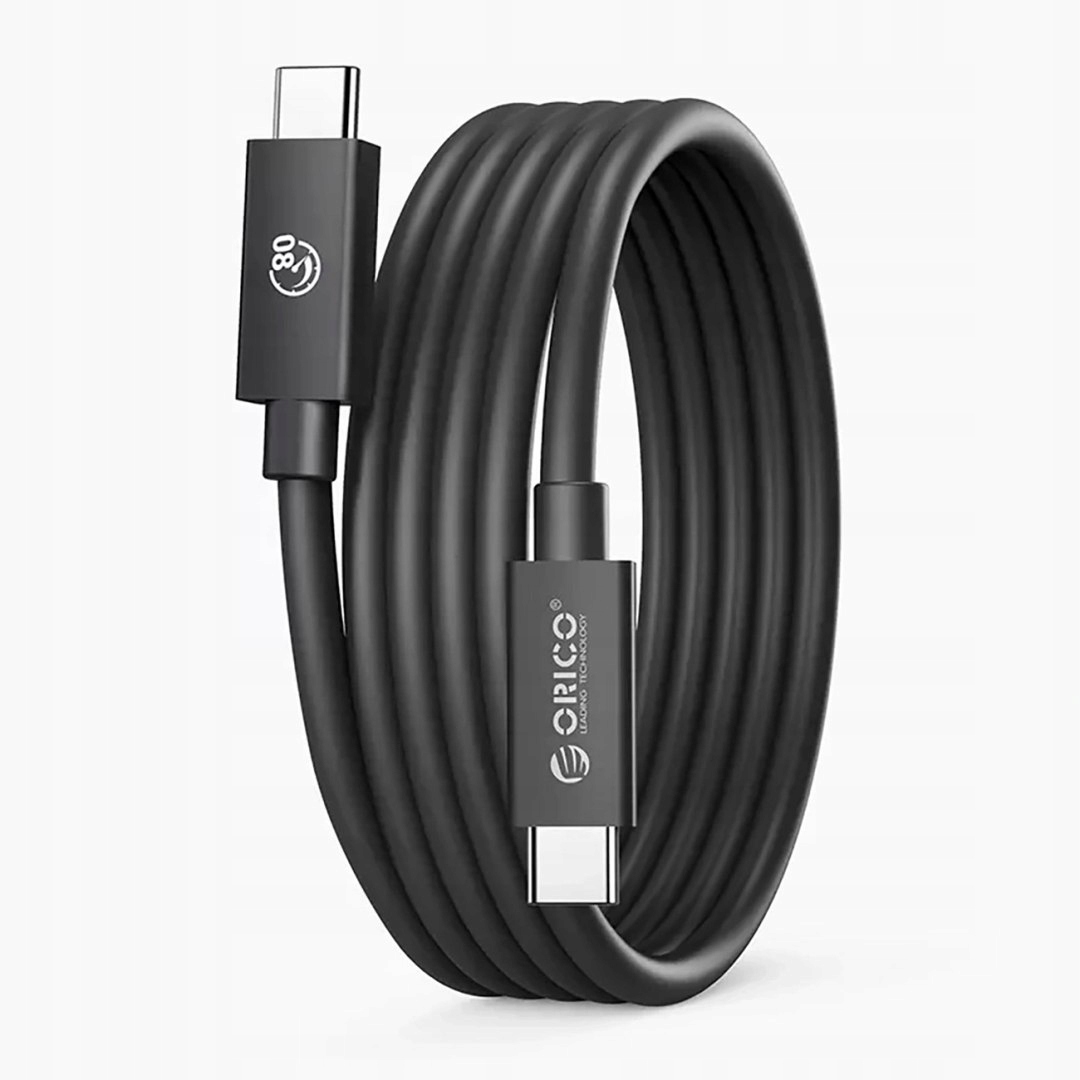 Kabel Usb-c USB4 Thunderbolt5 80Gbps 240W 2 m černý Orico