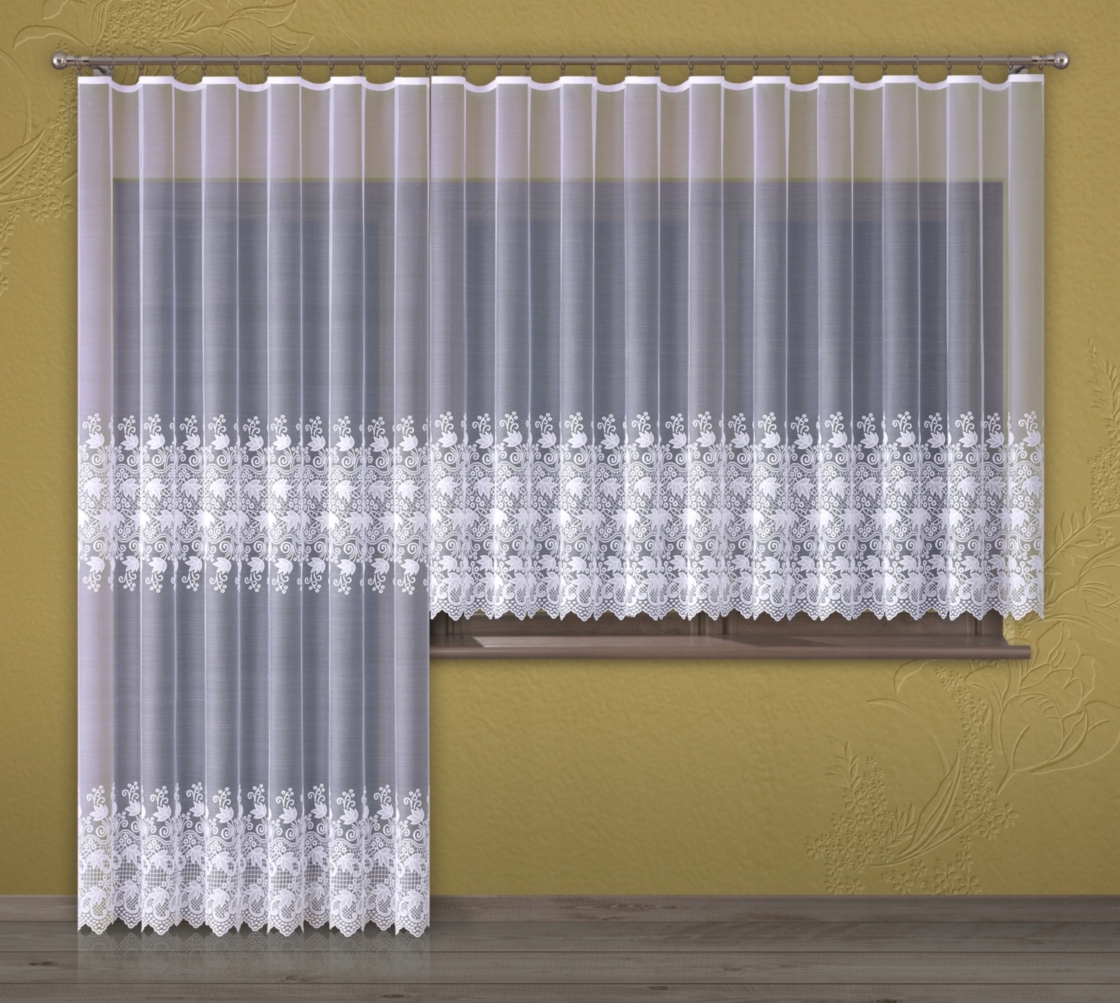 Mg Záclona žakár 628/42 Bílá 350x250 cm hotová obšitá Bt M