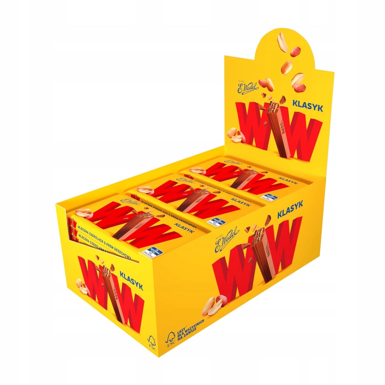 Wafle Ww E.Wedel w mlecznej czekoladzie (24 batony x 45 g) E.Wedel