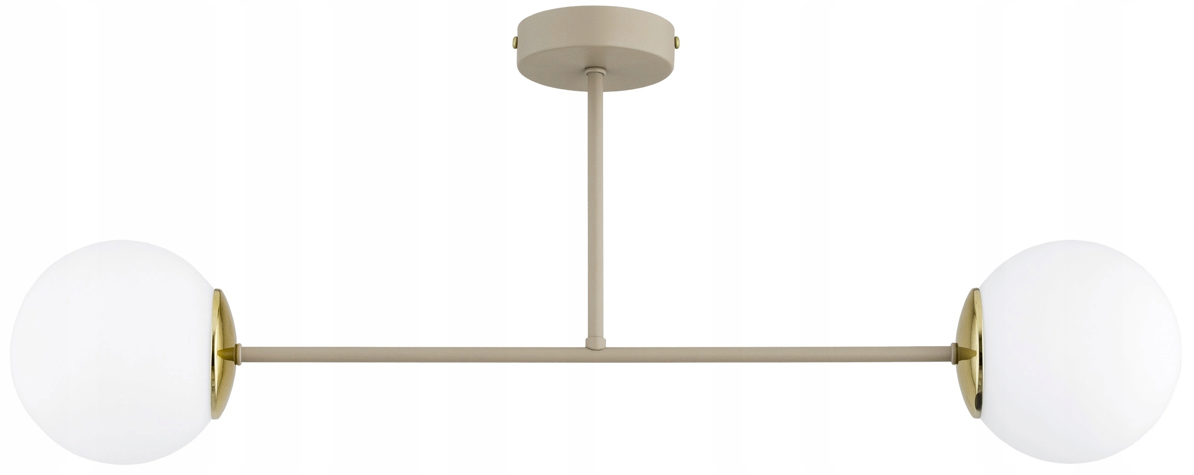 Lampa Sufitowa Plafon Żyrandol Szklane Kule Milo Beżowy Ecru Złoty