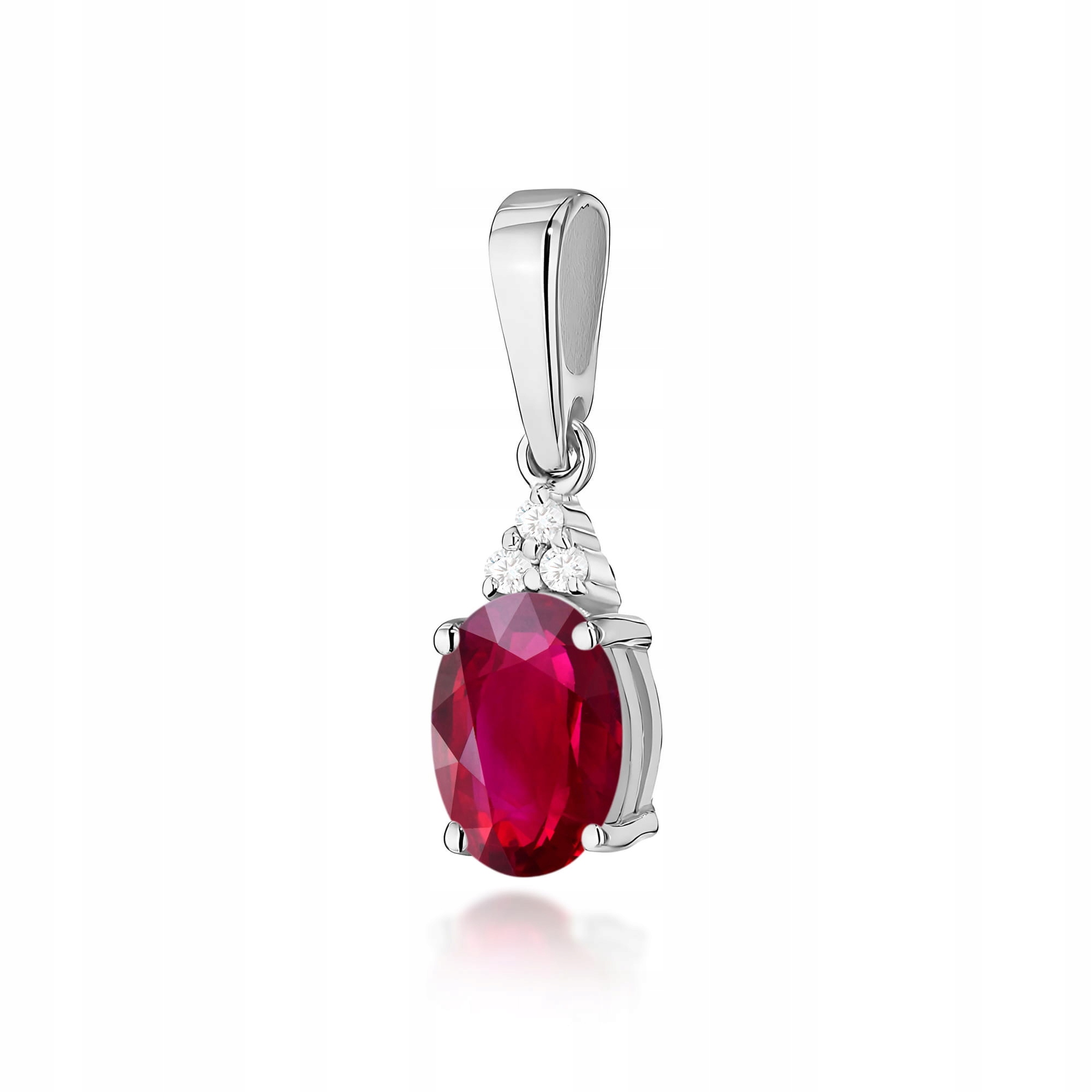 Přívěsek 585 s přírodním rubínem a diamanty 0.7 g bílé zlato