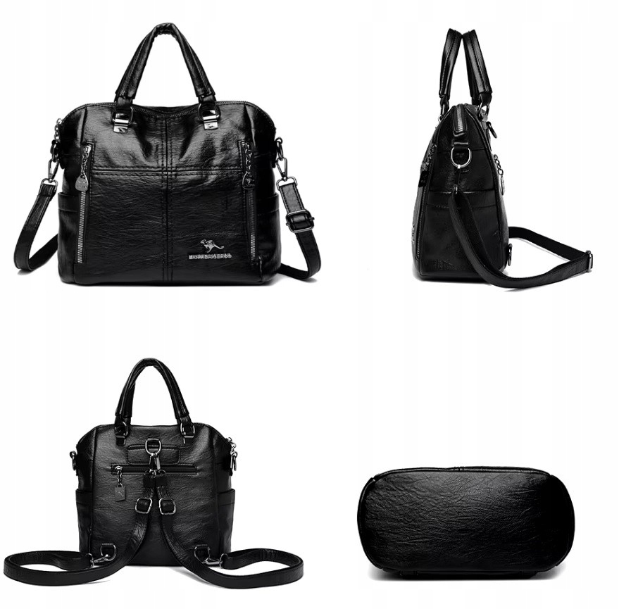 TOREBKA PLECAK 2W1 DAMSKI MIEJSKI DO PRACY SZKOŁY EKOSKÓRA TORBA NA RAMIĘ Marka Imiti