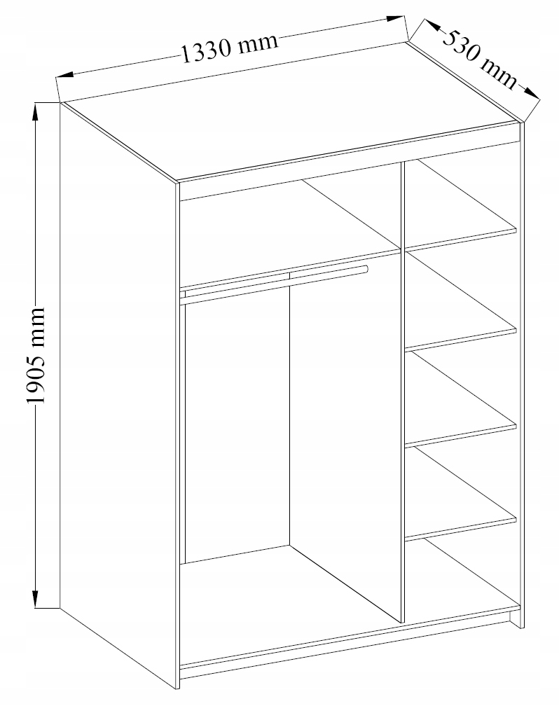 Zestaw Mebli MEBLOŚCIANKA + SZAFA SONIA BIAŁA 3Kol Kolor frontów biały