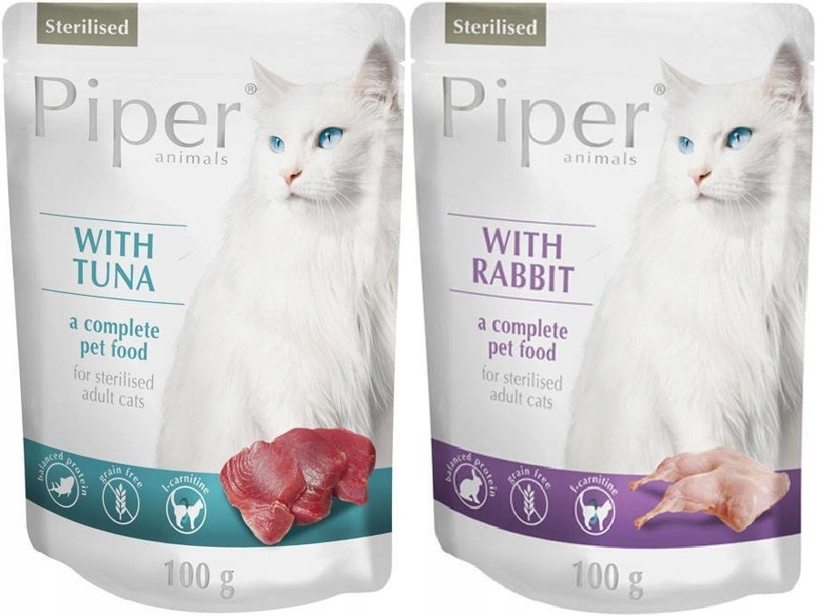 Levně Krmivo pro kočky mokrý kapsička Piper Dolina Noteci tuňák králík 100 g x 20 g