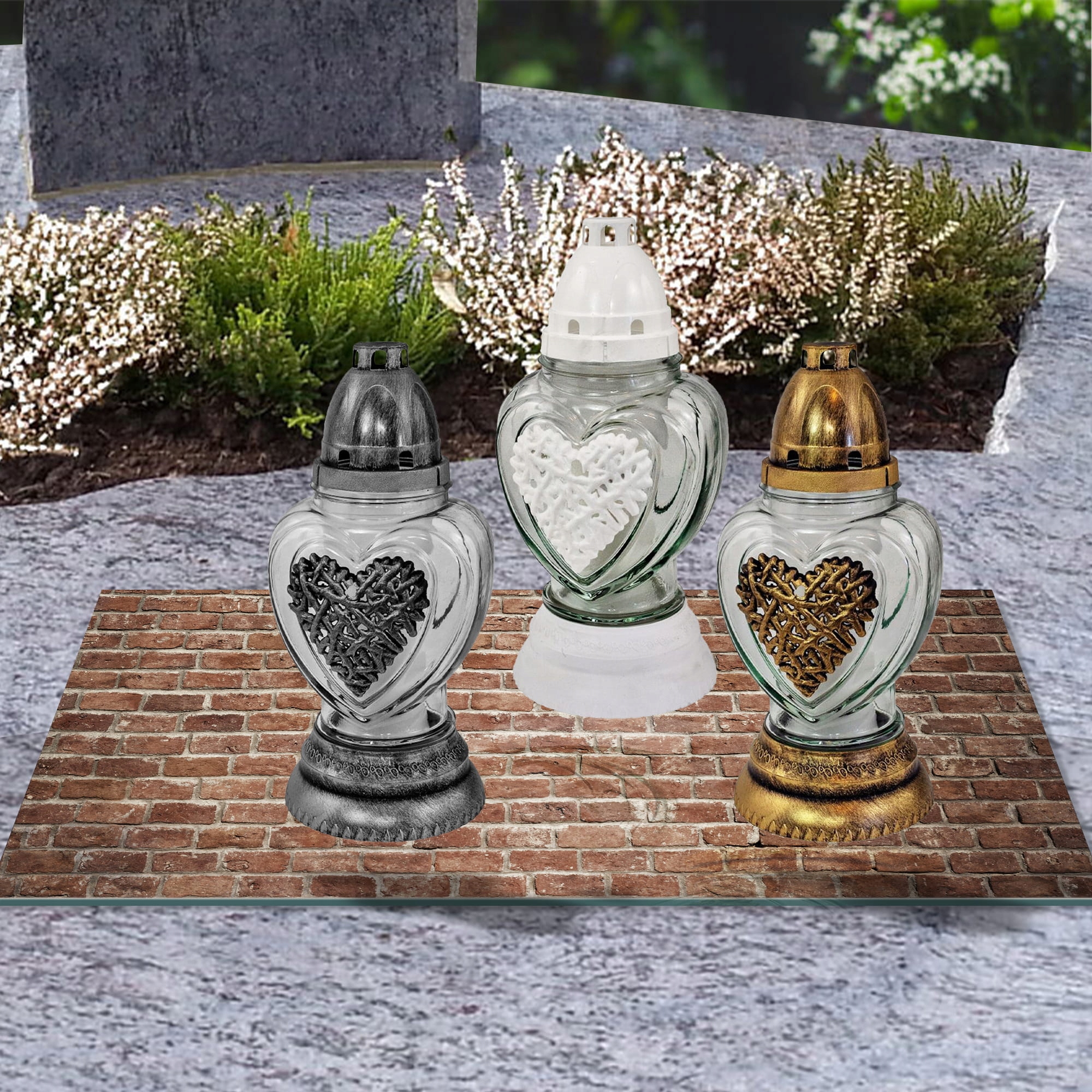 SZKLANA PODSTAWKA POD ZNICZE 60x30cm Mur 215d Materiał szkło hartowane