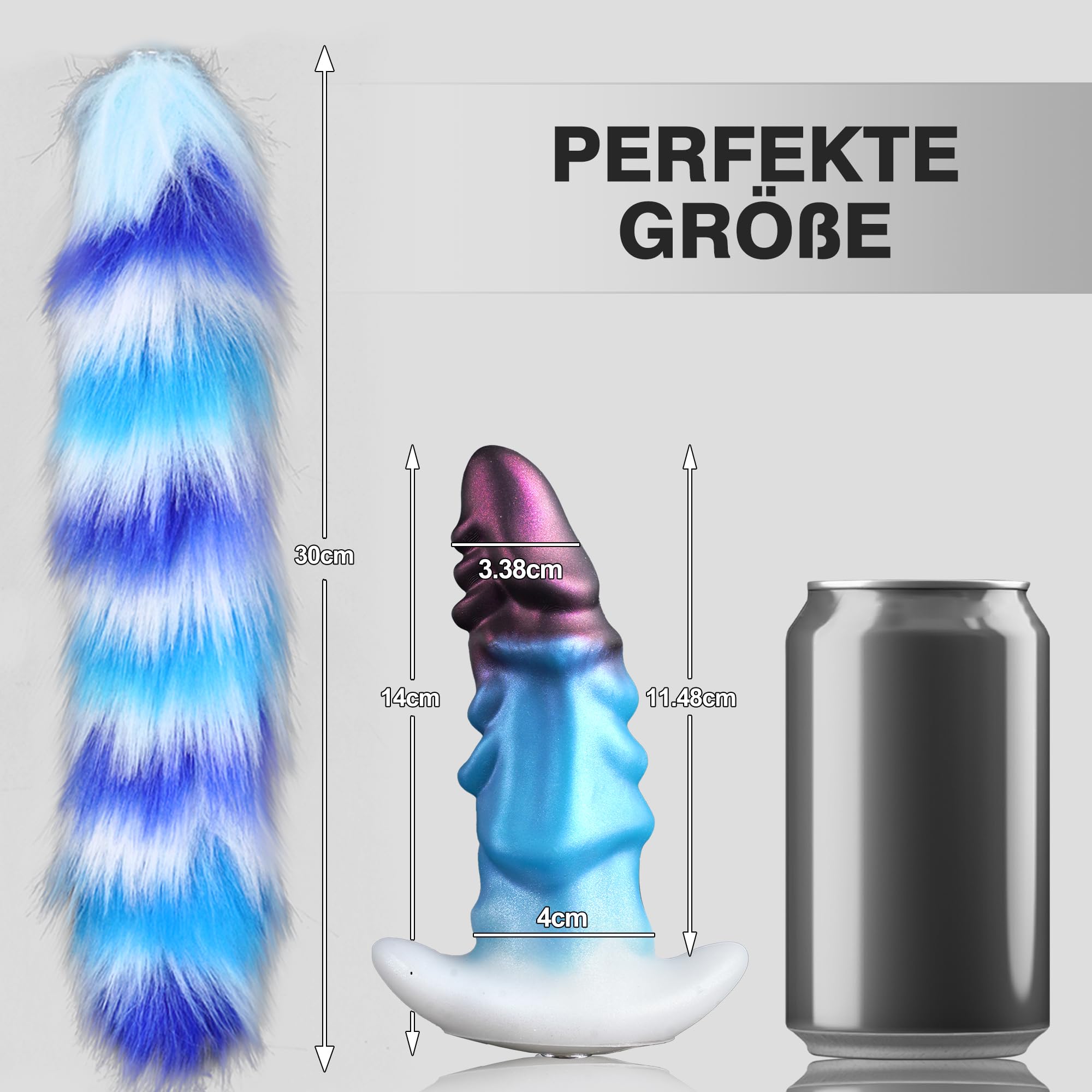 FURRY TAIL Zestaw Silikonowych Korków Analnych z Ogonem do Cosplay Petplay — miniatura 5