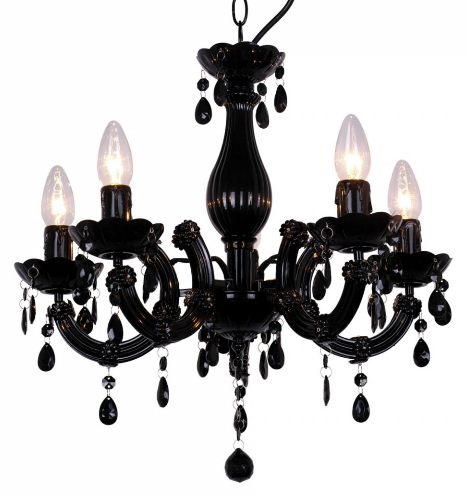 Černá klasická závěsná lampa, stylový lustr do obývacího pokoje Magnolie Zuma