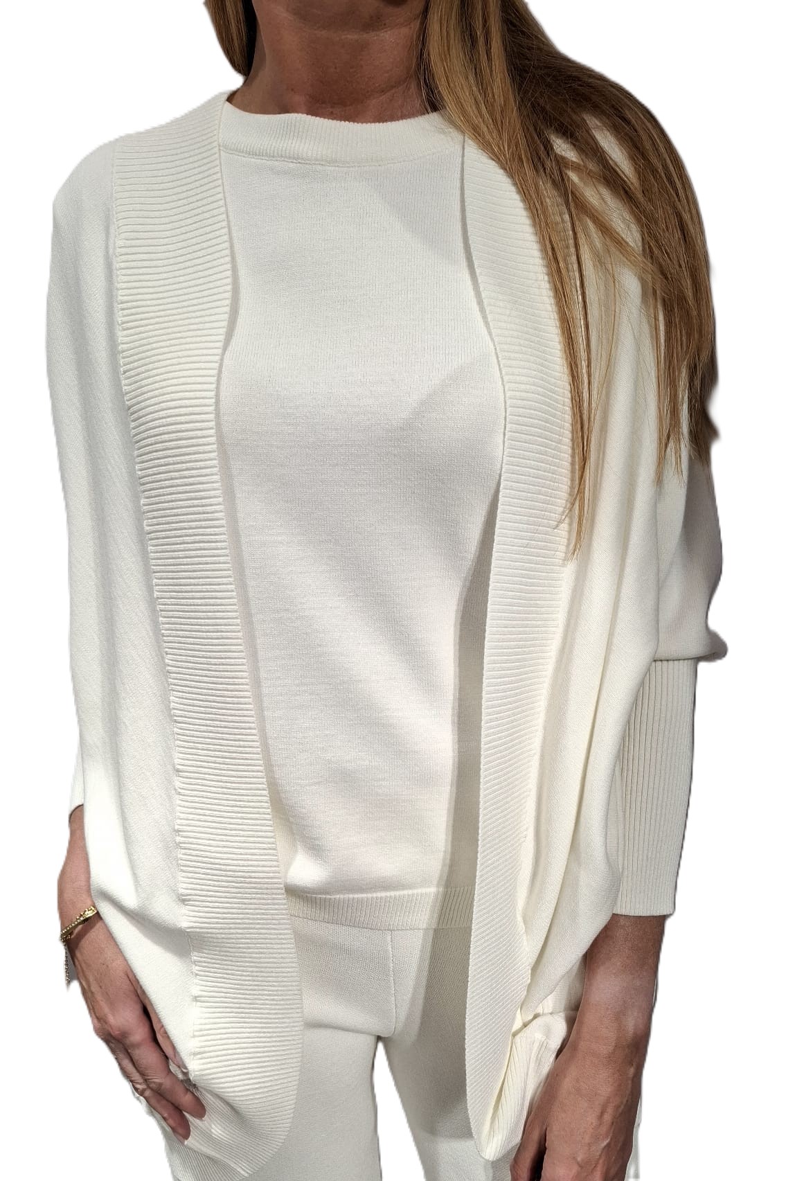 Cocomore Kardiganový svetr Přehoz Bílý Ecru