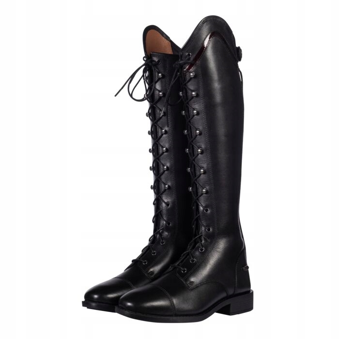 Jezdecké důstojníky Hkm Glam Lace Kids pro mládež kožené černé 35KLS